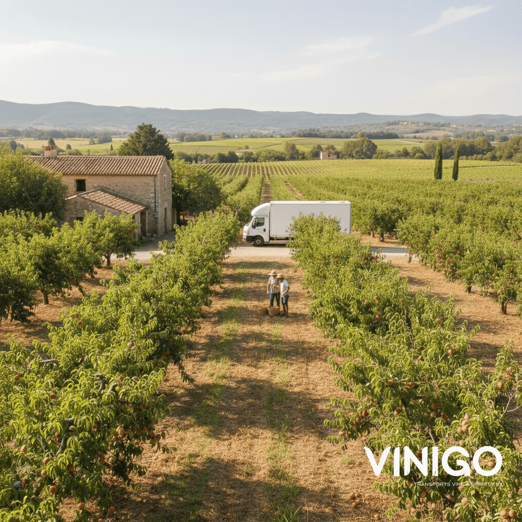 Un homme et une femme en train de marcher dans des vignes